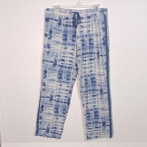 Lucky Brand Blue and White Tie-Dye Lounge Pants size medium